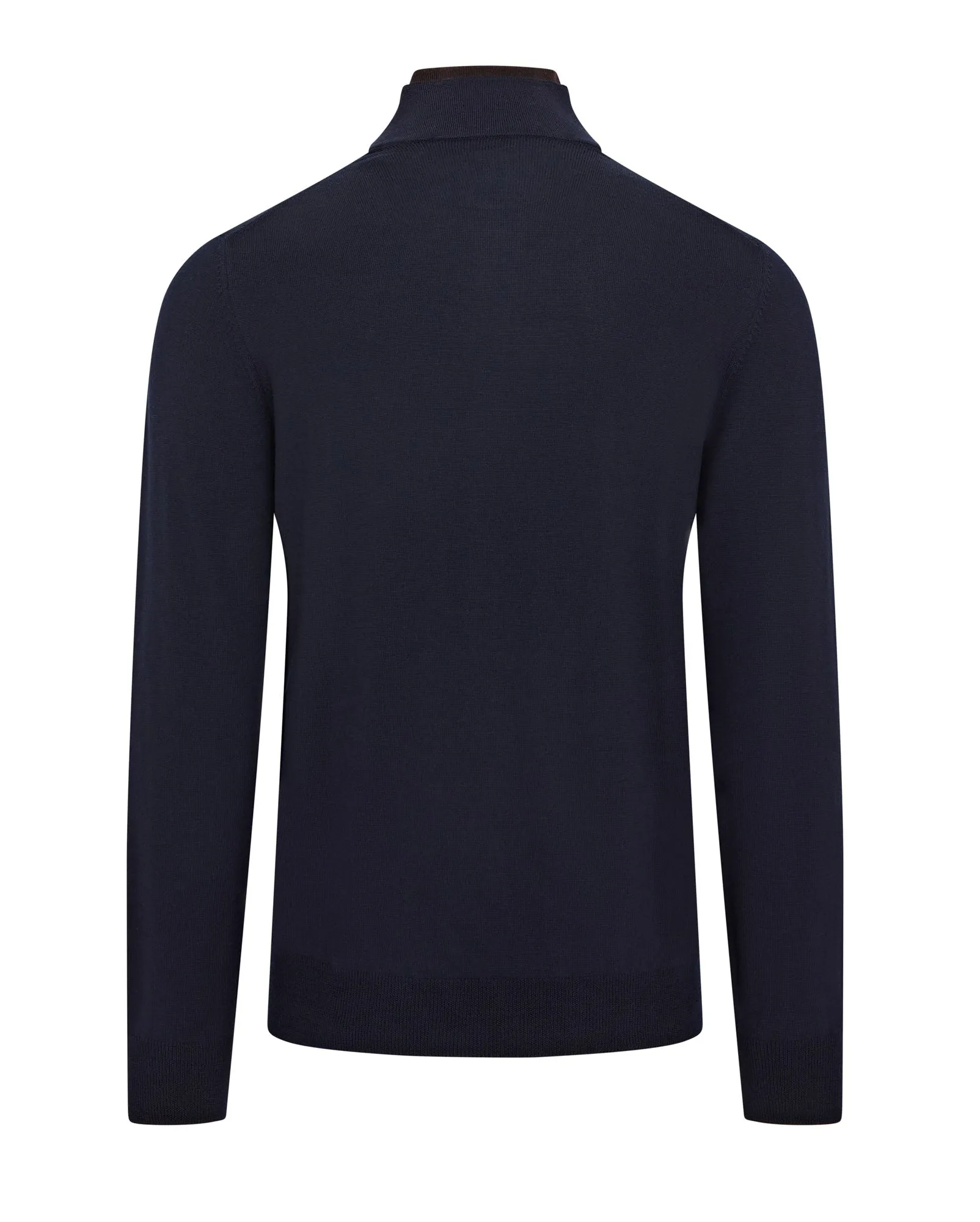 Zattura Quarter Zip Button & Zip Detail Knitted Jumper (Navy)